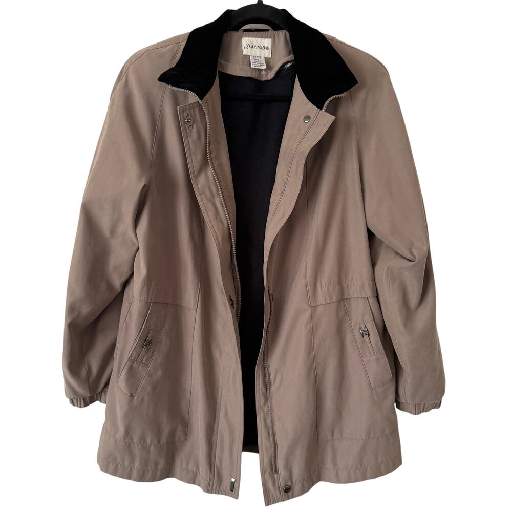 Vintage St. John's Bay Dad/Golf Windbreaker Jacket-Style Coat Tan/Khaki - Small